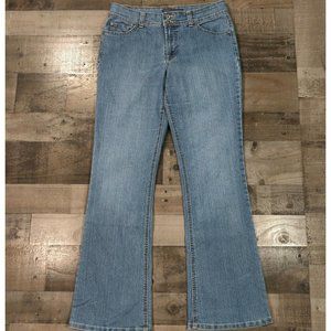 Nine West Bootcut Jeans Womens 8 Mid-Rise Zip Closure Medium Wash Blue Denim